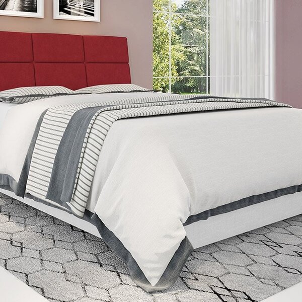 Cabeceira Box Casal 1,38 Isis Malbec Com Painel Class Vermelh