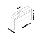 Cabeceira Box Casal 1,40 Podium Nogueira - Gelius