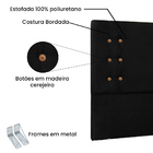 Cabeceira Box Casal 140 Cm Ravena Suede Preto - Nexta Casa