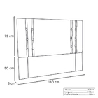 Cabeceira Box Casal 140 Cm Ravena Suede Preto - Nexta Casa