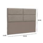 Cabeceira Box Casal 140cm Barcelona Veludo Bege Tana Decor