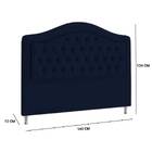 Cabeceira Box Casal 140cm Belize Veludo Azul Escuro Tana Decor