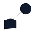Cabeceira Box Casal 140cm Belize Veludo Azul Escuro Tana Decor