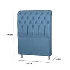 Cabeceira Box Casal 140cm Domus Corino Azul Glow Bnn Decor