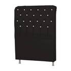 Cabeceira Box Casal 140cm Domus Veludo Preto Com Strass Bnn D