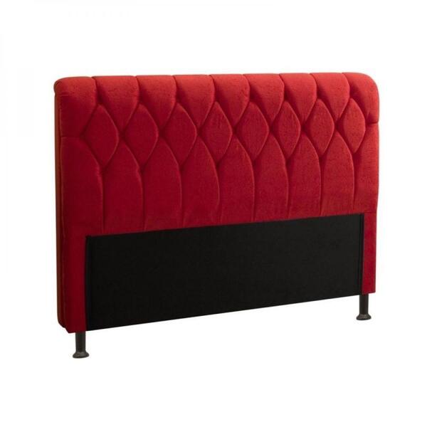 Cabeceira Box Casal 140cm Miami Suede Amassado Vermelho
