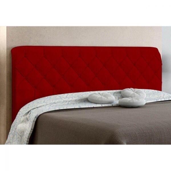 Cabeceira Box Casal 160cm Paris Amassado Vermelho