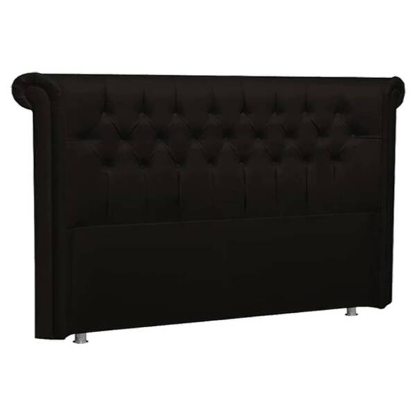 Cabeceira Box Casal 182cm Mirage Veludo Preto Tana Decor