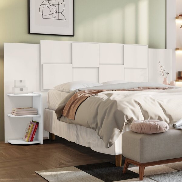 Cabeceira Box Casal 226,2x115cm Firenze Branco