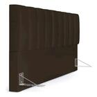 Cabeceira Box Casal Carrara - 140 Cm - Suede Marrom