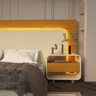 Cabeceira Box Casal Com 2 Mesas De Cabeceira Com Led Innova 1