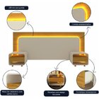 Cabeceira Box Casal Com 2 Mesas De Cabeceira Com Led Innova 1