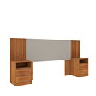 Cabeceira Box Casal Com 4 Gavetas Ripado Espresso Móveis Cina