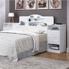 Cabeceira Box Casal Com Mesa Lateral Imperial  Branco