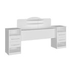 Cabeceira Box Casal Com Mesa Lateral Imperial  Branco