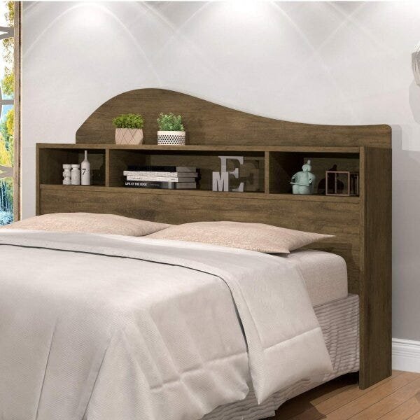 Cabeceira Box Casal Com Mesa Lateral Irlanda  Jequitibá