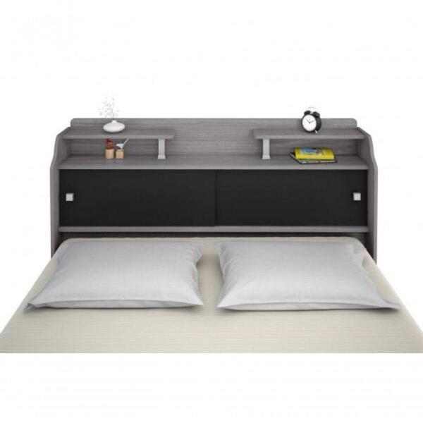 Cabeceira Box Casal Elisa Cinza Ou Cinza/preto