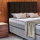 Cabeceira Box Casal Estofada Marrom 1,38m Hafen