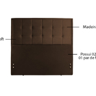 Cabeceira Box Casal Estofada Marrom 1,38m Hafen