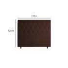 Cabeceira Box Casal Estofada Marrom 1,38m Jasny
