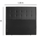 Cabeceira Box Casal Estofada Preto 1,38m Hafen