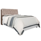 Cabeceira Box Casal Isis Chocolate Com Capitonê Bege