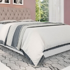 Cabeceira Box Casal Isis Chocolate Com Capitonê Bege