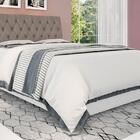 Cabeceira Box Casal Isis Chocolate Com Capitonê Bege Escuro