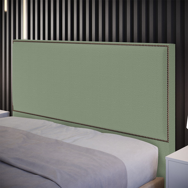 Cabeceira Box Casal King Com Tachas 195 Cm Vicenza L02 Bouclê