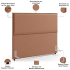 Cabeceira Box Casal King Com Tachas 195 Cm Vicenza L02 Linho