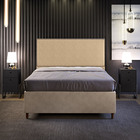 Cabeceira Box Casal King Com Tachas 195 Cm Vicenza L02 Linho