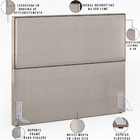 Cabeceira Box Casal King Com Tachas 195 Cm Vicenza L02 Linho