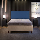 Cabeceira Box Casal King Com Tachas 195 Cm Vicenza L02 Suede