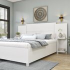 Cabeceira Box Casal Painel Ajustável Arizona   Neve