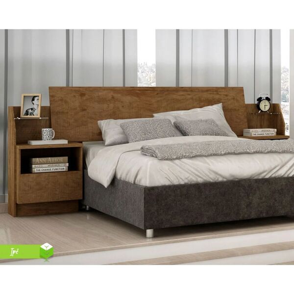 Cabeceira Box Casal/queen Com 02 Mesas De Cabeceira Turquesa