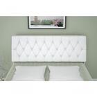 Cabeceira Box Casal Queen Isis Branco Com Capitonê Branco