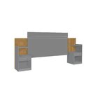 Cabeceira Box Casal/queen Moana Cinza/nature