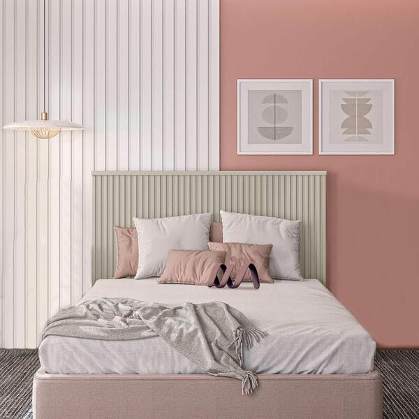 Cabeceira Box Casal Ripada 141cm Off White Pipa 1.4 Linea Bra