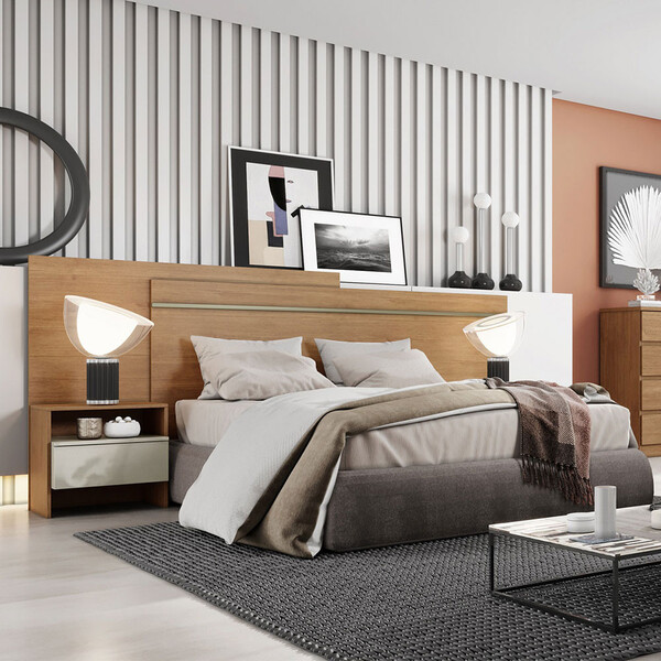 Cabeceira Box Casal Volga Com 2 Mesas De Cabeceira Clic Móveis
