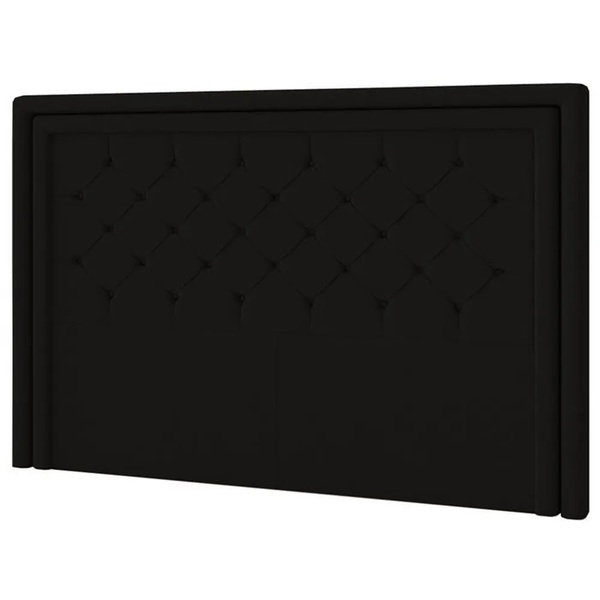 Cabeceira Box King 219cm Padova Veludo Preto Bnn Decor