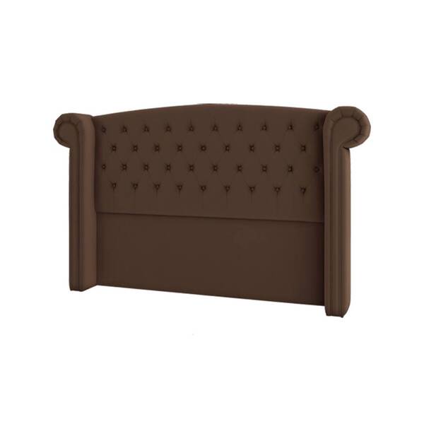 Cabeceira Box King 237cm Valência Veludo Marrom Bnn Decor