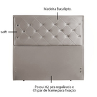 Cabeceira Box King Estofada Cru 1,93m Berdan