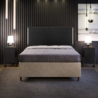 Cabeceira Box King Vicenza 195 Couríssimo Preto L02 E 2 Mesas