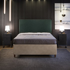 Cabeceira Box King Vicenza 195 Linho Verde Musgo L02 E 2 Mesa