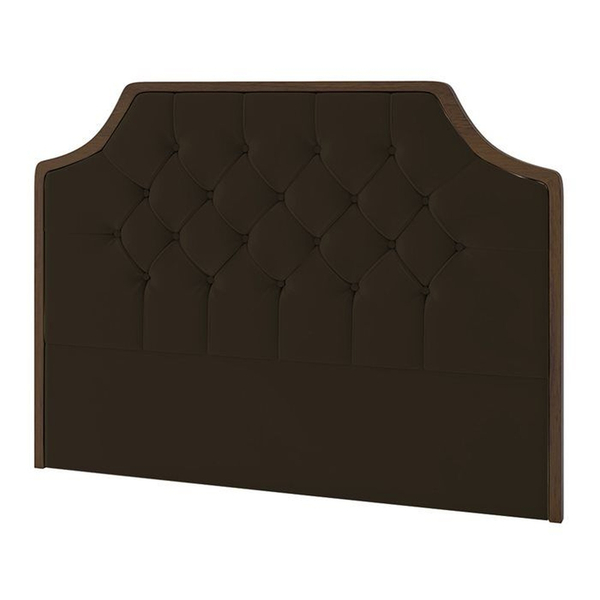Cabeceira Box Orion Casal 149cm Veludo Marrom Bnn Decor