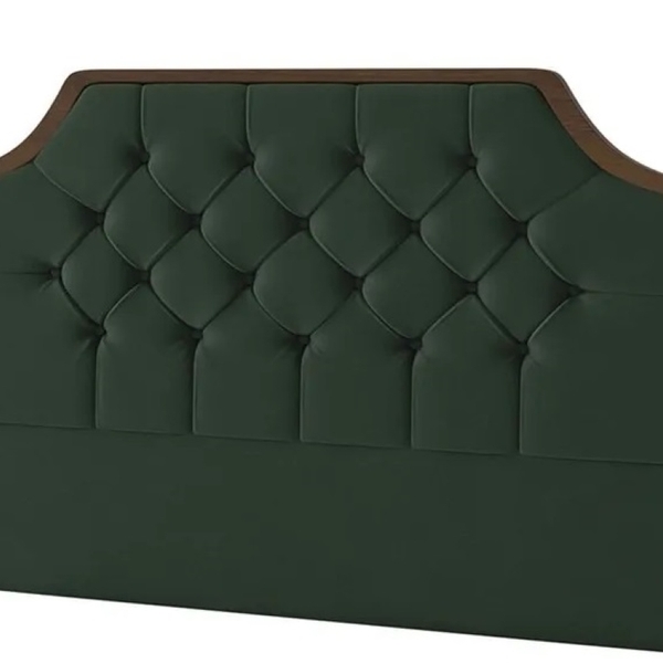 Cabeceira Box Orion King 204cm  Veludo Verde Bnn Decor