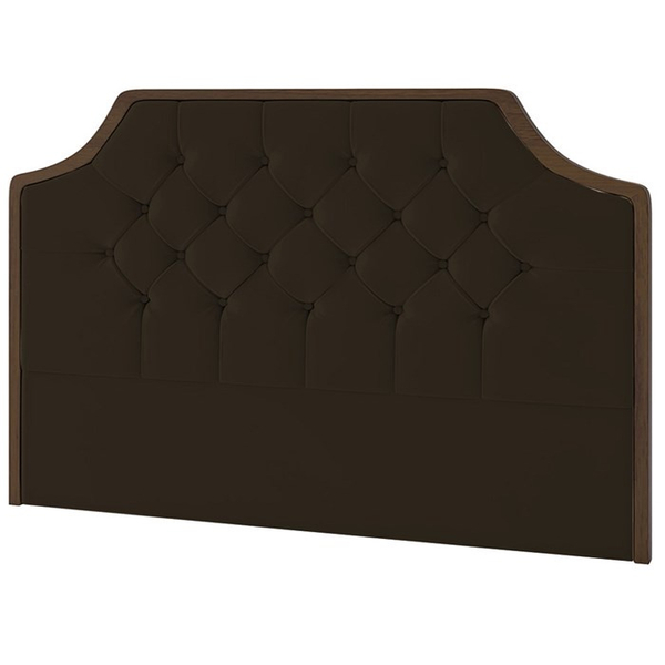 Cabeceira Box Orion Queen 169cm Veludo Marrom Bnn Decor