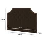 Cabeceira Box Orion Queen 169cm Veludo Marrom Bnn Decor