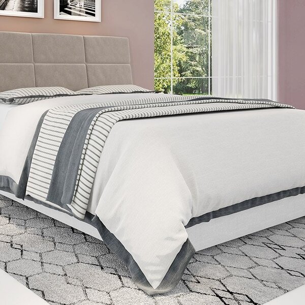 Cabeceira Box Queen 1,58 Isis Branco Com Painel Class Bege -