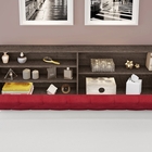 Cabeceira Box Queen 1,58 Isis Chocolate Com Capitonê Vermelho